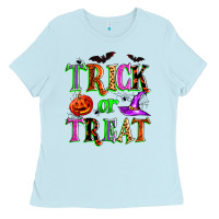 Baby Blue trick or treat Ladies Tee - Zillion Design Studio