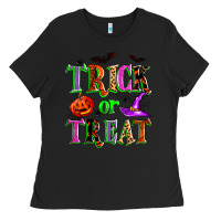 Black trick or treat Ladies Tee - Zillion Design Studio
