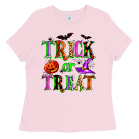 Bubblegum Pink trick or treat Ladies Tee - Zillion Design Studio