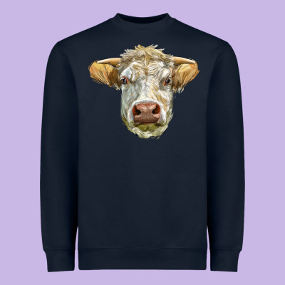 Charolais Bull Face Heavyweight Sweatshirt Designed By Lillyallendesigns