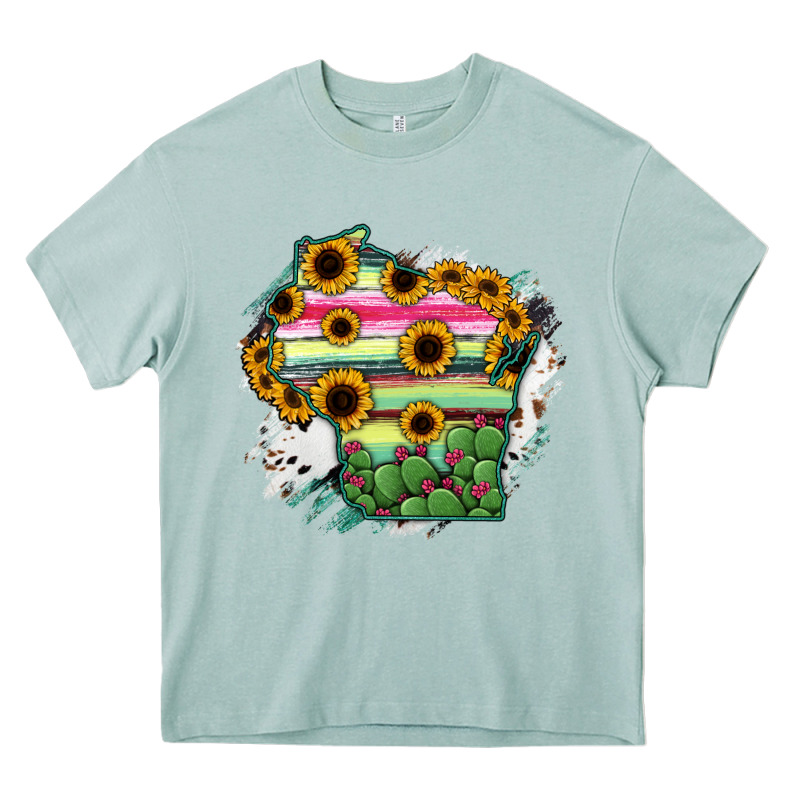 Wisconsin State Map Heavy Core Tee by RanaPortraitStore | Teevron