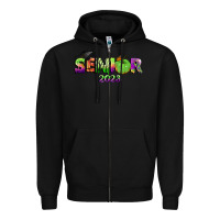 Black senior 2023 halloween Zipper Hoodie - BundleAndBundleShop