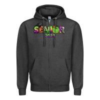 Charcoal Heather senior 2023 halloween Zipper Hoodie - BundleAndBundleShop