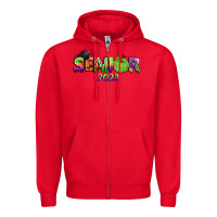 Red senior 2023 halloween Zipper Hoodie - BundleAndBundleShop