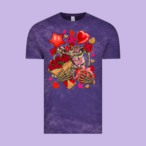 Valentines Day Skeleton Vintage Tee Designed By Nancycooperartshop