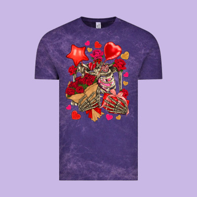 Valentines Day Skeleton Vintage Tee Designed By Nancycooperartshop