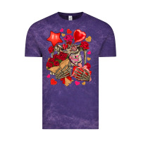 Cloud Purple valentines day skeleton Vintage Tee - NancyCooperArtShop