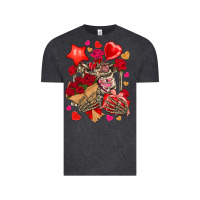 Vintage Black valentines day skeleton Vintage Tee - NancyCooperArtShop