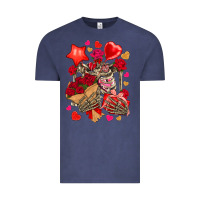 Vintage Denim valentines day skeleton Vintage Tee - NancyCooperArtShop