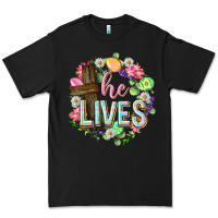 Black He lives Easter with flowers Premium Tee - Neo Western