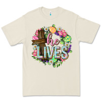 Bone He lives Easter with flowers Premium Tee - Neo Western