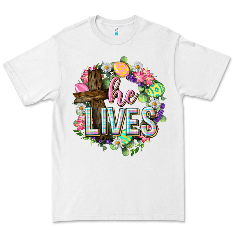 He Lives Easter With Flowers Premium Tee by Neo Western | Teevron