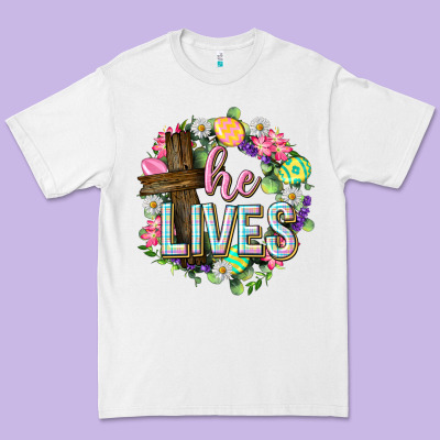 He Lives Easter With Flowers Premium Tee Designed By Neo Western