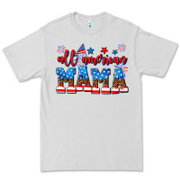 Dove Grey all american mama Premium Tee - AdoDesignShop