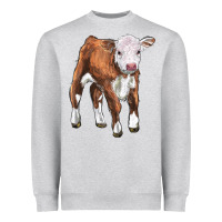 Heather Grey hereford calf Heavyweight Sweatshirt - LillyAllenDesigns