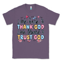 Lavender look back and thank god look forward and trust god Classic Tee - MaliasSmallBusiness