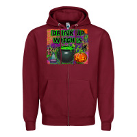 Burgundy drink up witches Zipper Hoodie - BundleAndBundleShop