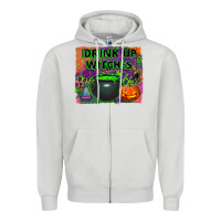 Dove Grey drink up witches Zipper Hoodie - BundleAndBundleShop
