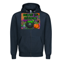 Navy drink up witches Zipper Hoodie - BundleAndBundleShop