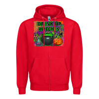 Red drink up witches Zipper Hoodie - BundleAndBundleShop