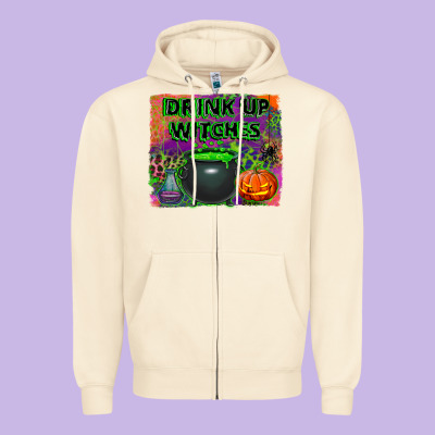 Drink Up Witches Zipper Hoodie Designed By Bundleandbundleshop