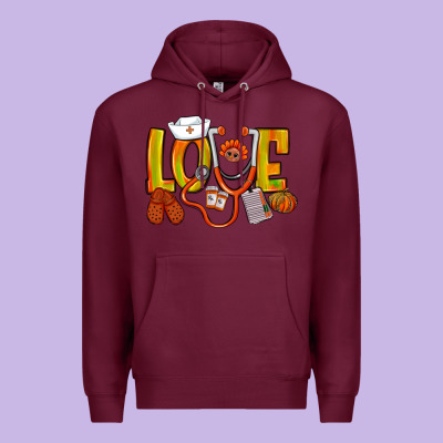 Thanksgiving Love Nurse Premium Hoodie Designed By Nancycooperartshop