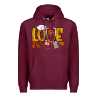 Burgundy Thanksgiving love Nurse Premium Hoodie - NancyCooperArtShop