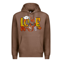 Chestnut Thanksgiving love Nurse Premium Hoodie - NancyCooperArtShop