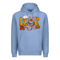 Colony Blue Thanksgiving love Nurse Premium Hoodie - NancyCooperArtShop