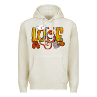 Oatmeal Heather Thanksgiving love Nurse Premium Hoodie - NancyCooperArtShop