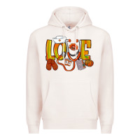 Pale Pink Thanksgiving love Nurse Premium Hoodie - NancyCooperArtShop