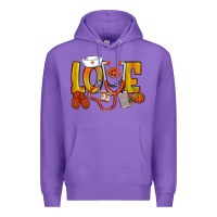 Purple Thanksgiving love Nurse Premium Hoodie - NancyCooperArtShop