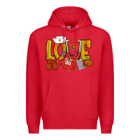 Red Thanksgiving love Nurse Premium Hoodie - NancyCooperArtShop