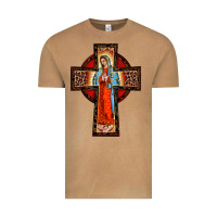 Lady Of Guadalupe Leopard Cross Vintage Tee | Teevron