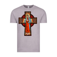 Vintage Zinc lady of guadalupe leopard cross Vintage Tee - BarkalooDesign