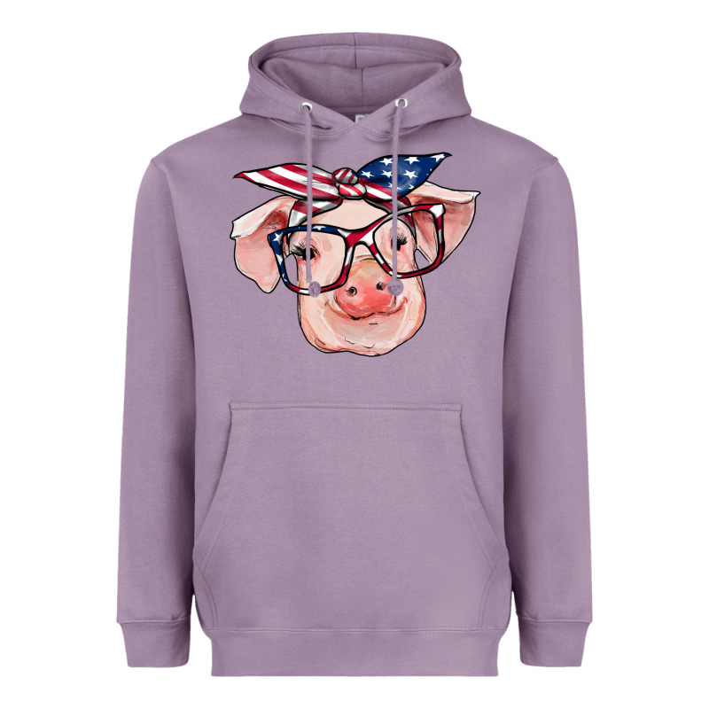 American Flag With Pig Heavyweight Hoodie by RanaPortraitStore | Teevron