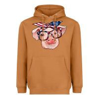 Meerkat american flag with pig Heavyweight Hoodie - RanaPortraitStore