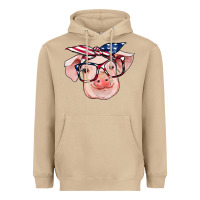 Mushroom american flag with pig Heavyweight Hoodie - RanaPortraitStore