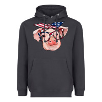 Smoke american flag with pig Heavyweight Hoodie - RanaPortraitStore