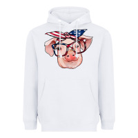 White american flag with pig Heavyweight Hoodie - RanaPortraitStore