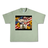 Oil Green Western 4th Of July Llama Background Urban Heavy Tee - LillyAllenDesigns