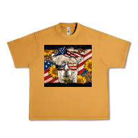 Peanut Butter Western 4th Of July Llama Background Urban Heavy Tee - LillyAllenDesigns
