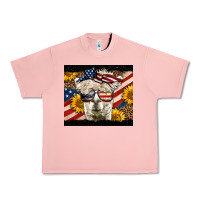Salmon Western 4th Of July Llama Background Urban Heavy Tee - LillyAllenDesigns