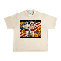 Western 4th Of July Llama Background Urban Heavy Tee | Teevron