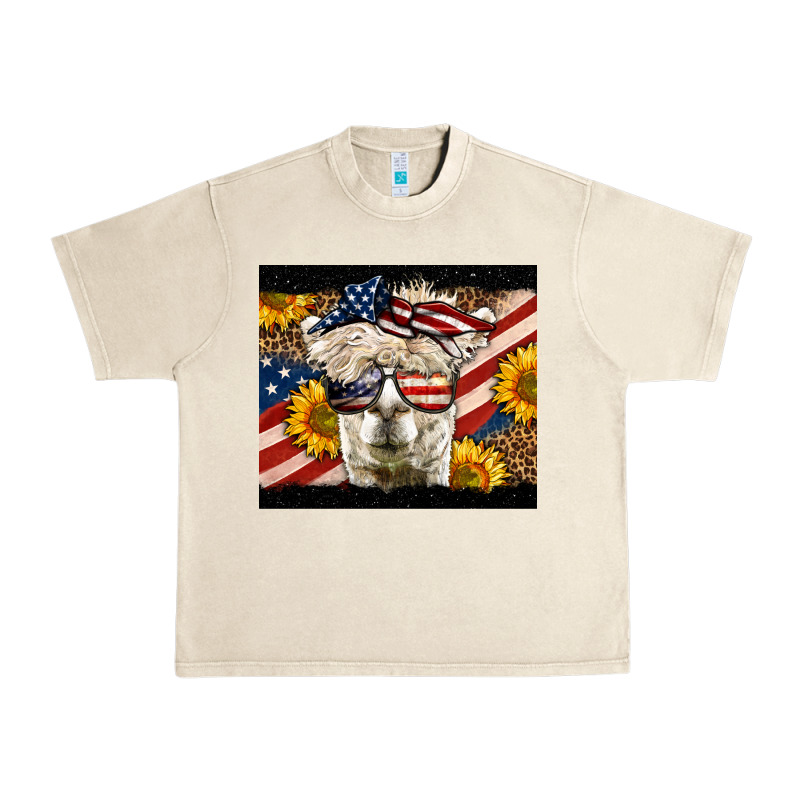 Western 4th Of July Llama Background Urban Heavy Tee by LillyAllenDesigns | Teevron