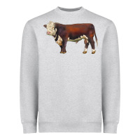 Heather Grey hereford bull Heavyweight Sweatshirt - LillyAllenDesigns