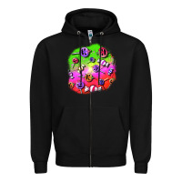 Black halloween candy  patches Zipper Hoodie - BundleAndBundleShop