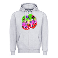 Heather Grey halloween candy  patches Zipper Hoodie - BundleAndBundleShop