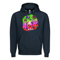 Navy halloween candy  patches Zipper Hoodie - BundleAndBundleShop