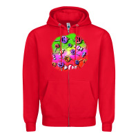 Red halloween candy  patches Zipper Hoodie - BundleAndBundleShop